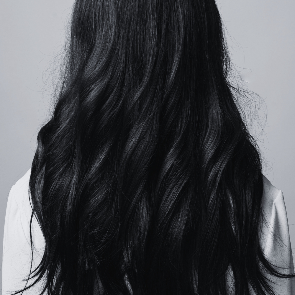 woman's long black hair