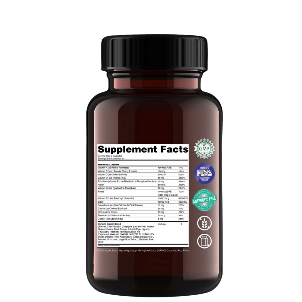 
                  
                    Hair Vitamin + Immune Support Side of Bottle
                  
                